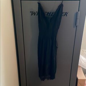 Black V-Neck Slip Dress for Cocktail Events